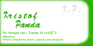 kristof panda business card